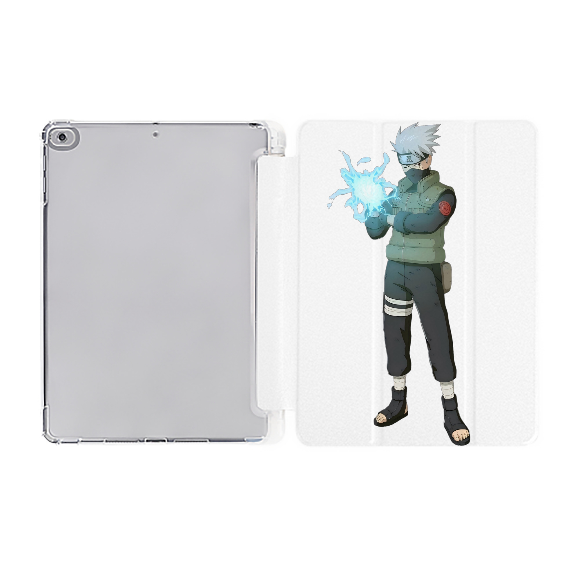 （画像用） NARUTO -ナルト- はたけ カカシ Hatake Kakashi IPad ケース ペン収納付き 三つ折りスタンド PUレザー×シリコン 対応機種9.5/10.5/10.9インチ